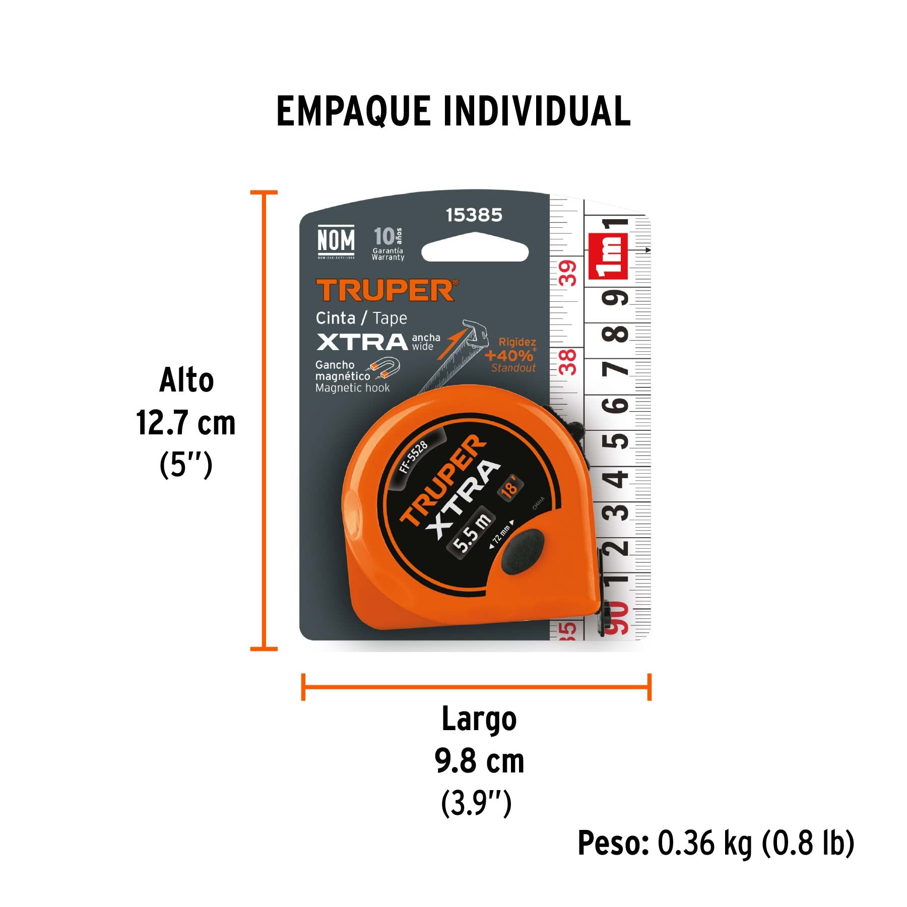 Fléxometro Xtra de 5.5 m, cinta 28 mm