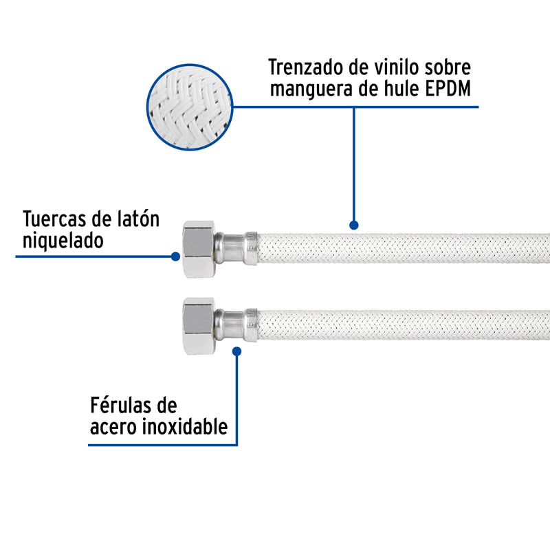Manguera de hule, 100 cm, vinilo blanca , usos generales