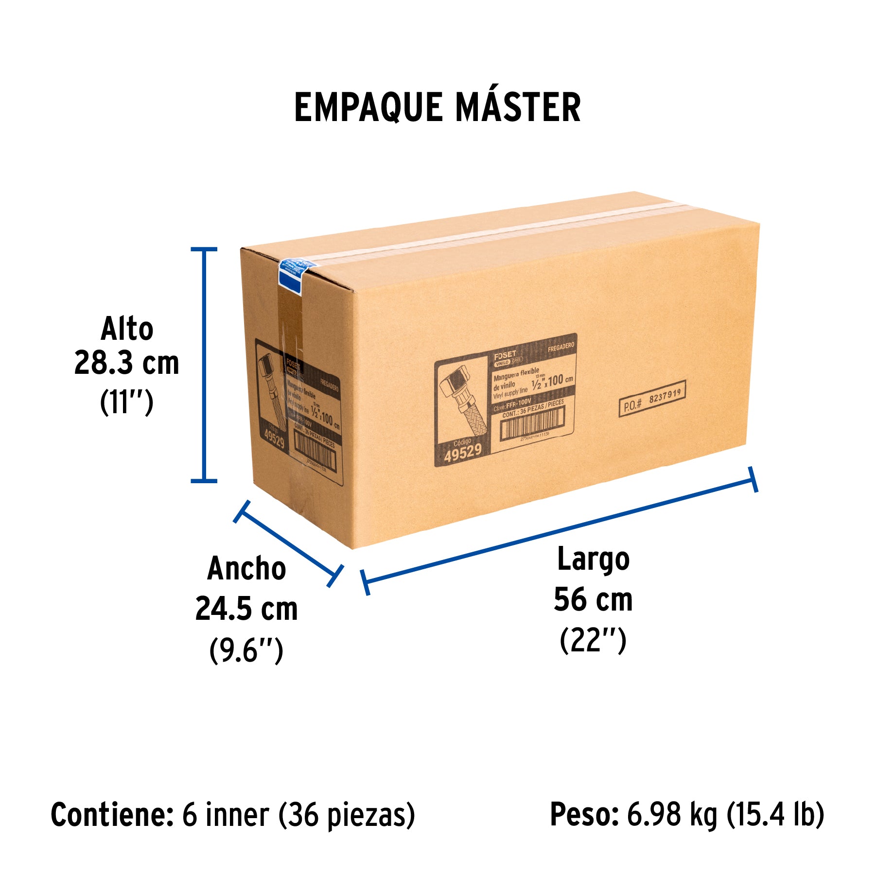 Manguera de hule, 100 cm, vinilo, usos generales