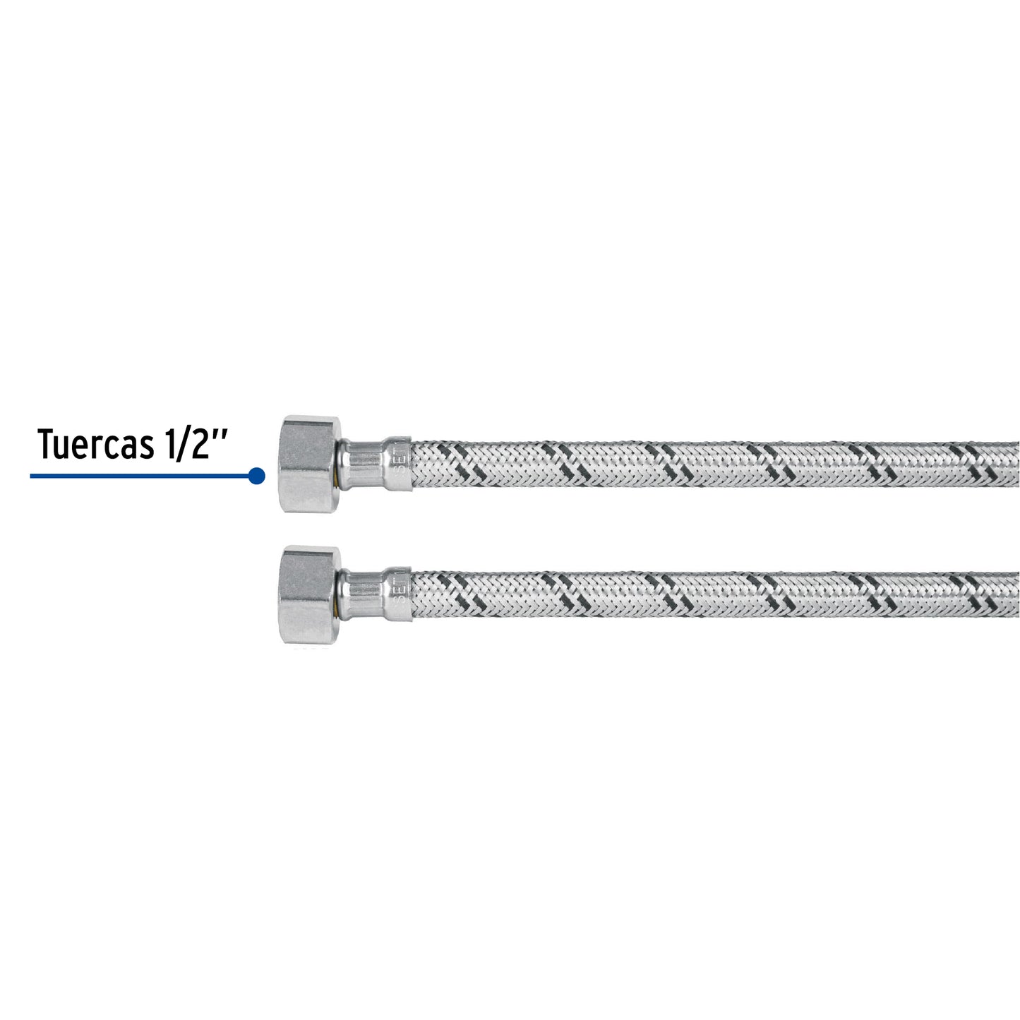 Manguera de hule, 100 cm, acero inoxidable, usos generales