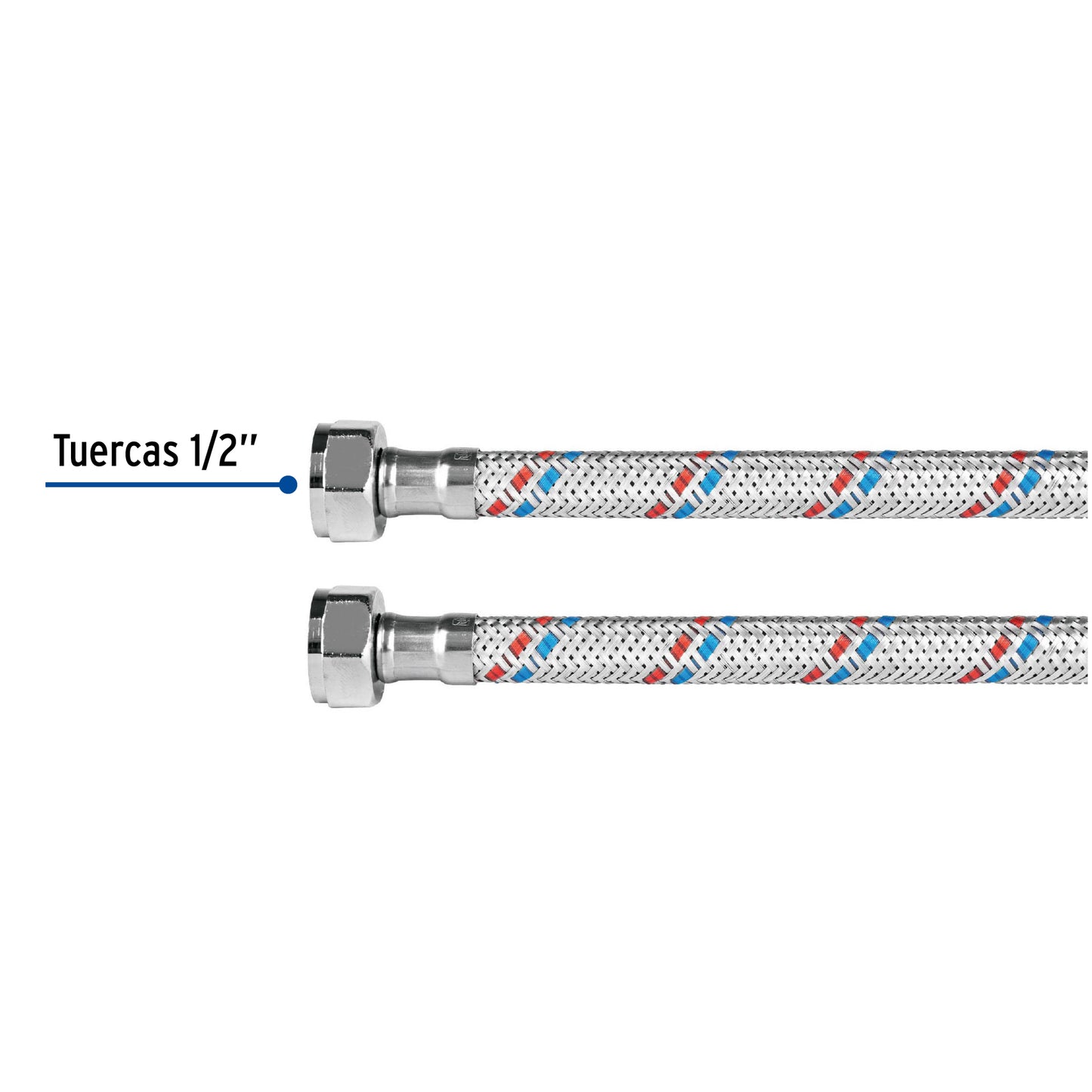 Manguera flexible para fregadero, 55cm,aluminio, Foset Basic