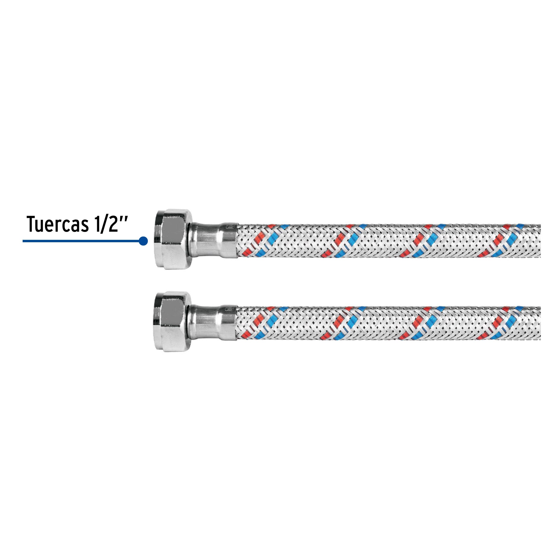 Manguera flexible para fregadero, 55cm,aluminio, Foset Basic
