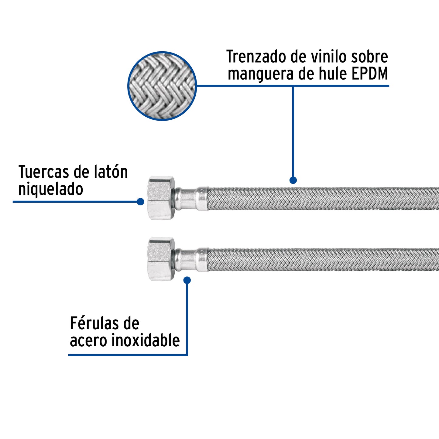 Manguera de hule, 55 cm, vinilo, usos generales