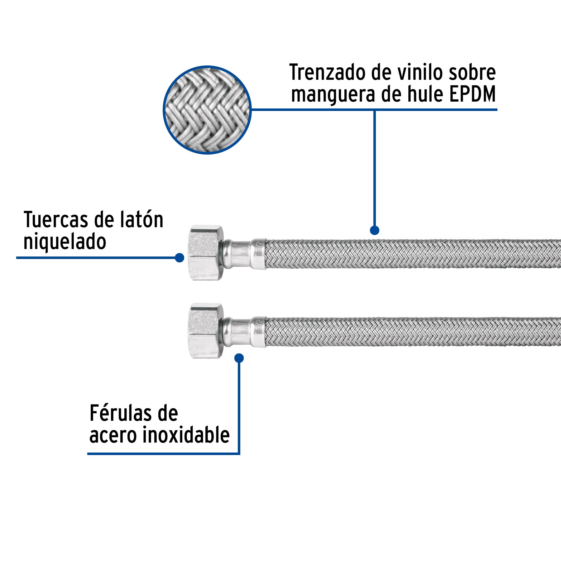 Manguera de hule, 55 cm, vinilo, usos generales