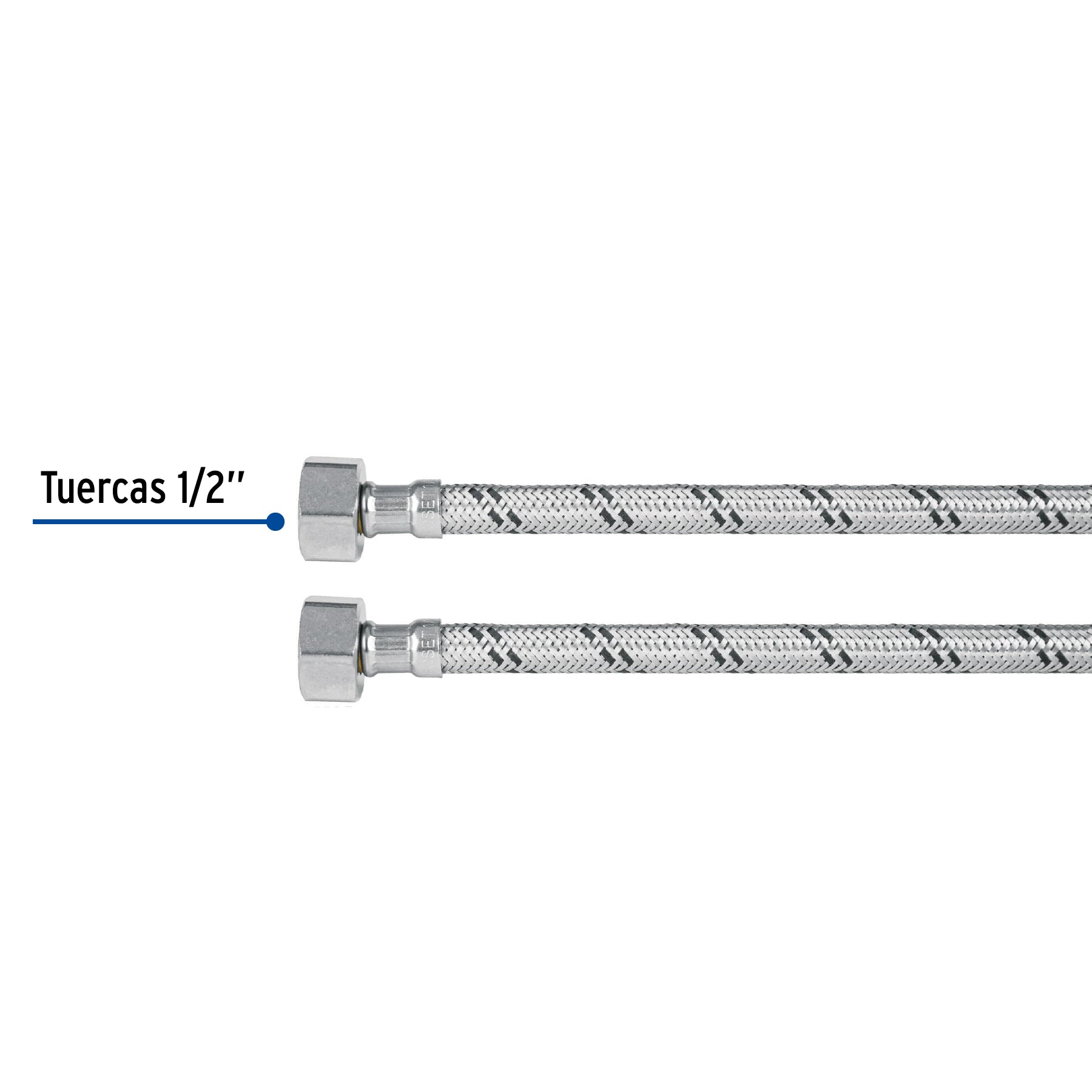 Manguera de hule, 55 cm, acero inoxidable , usos generales