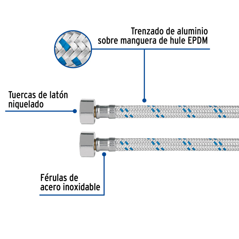 Manguera de hule, 55 cm, aluminio , usos generales