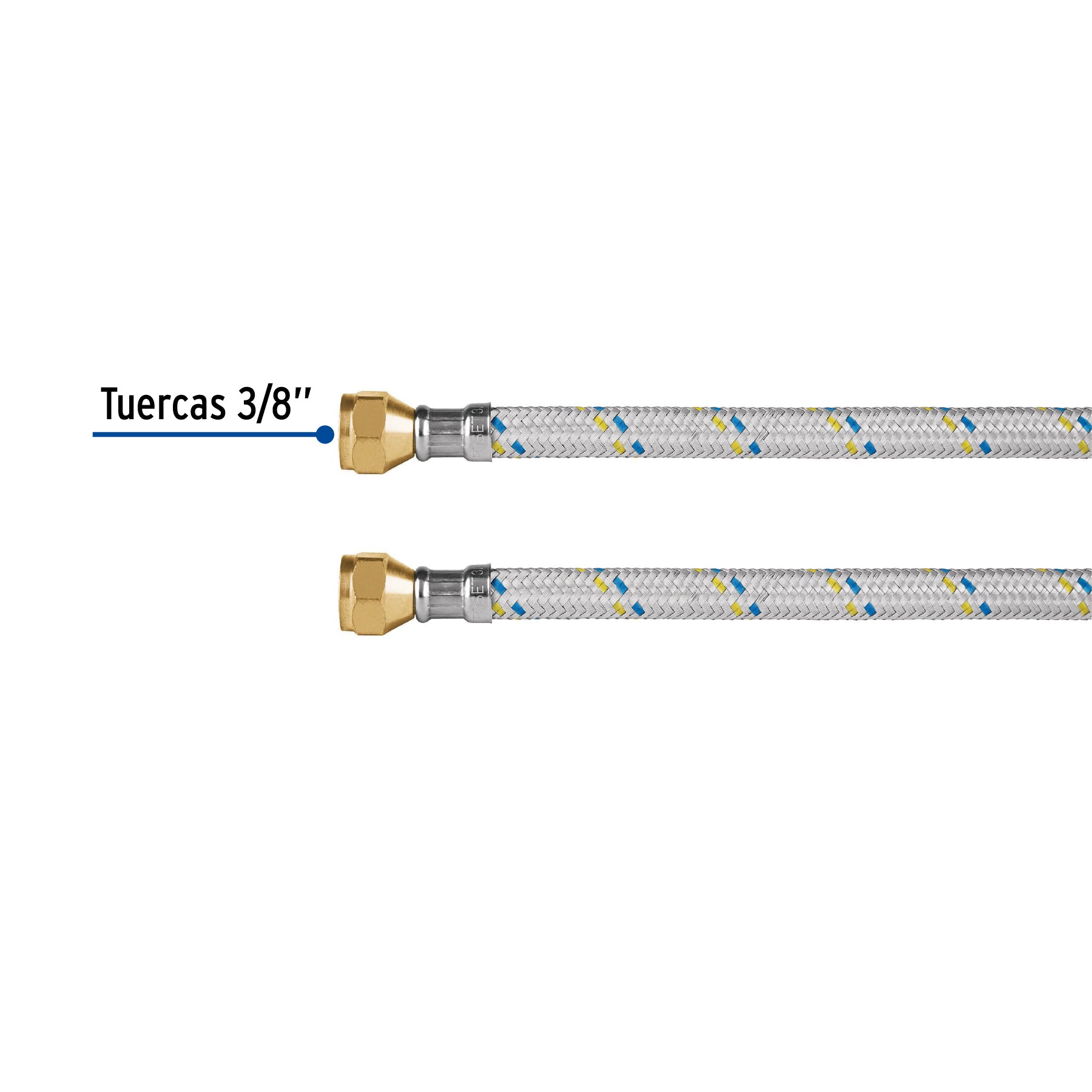Manguera de hule, 500 cm, revestida de aluminio
