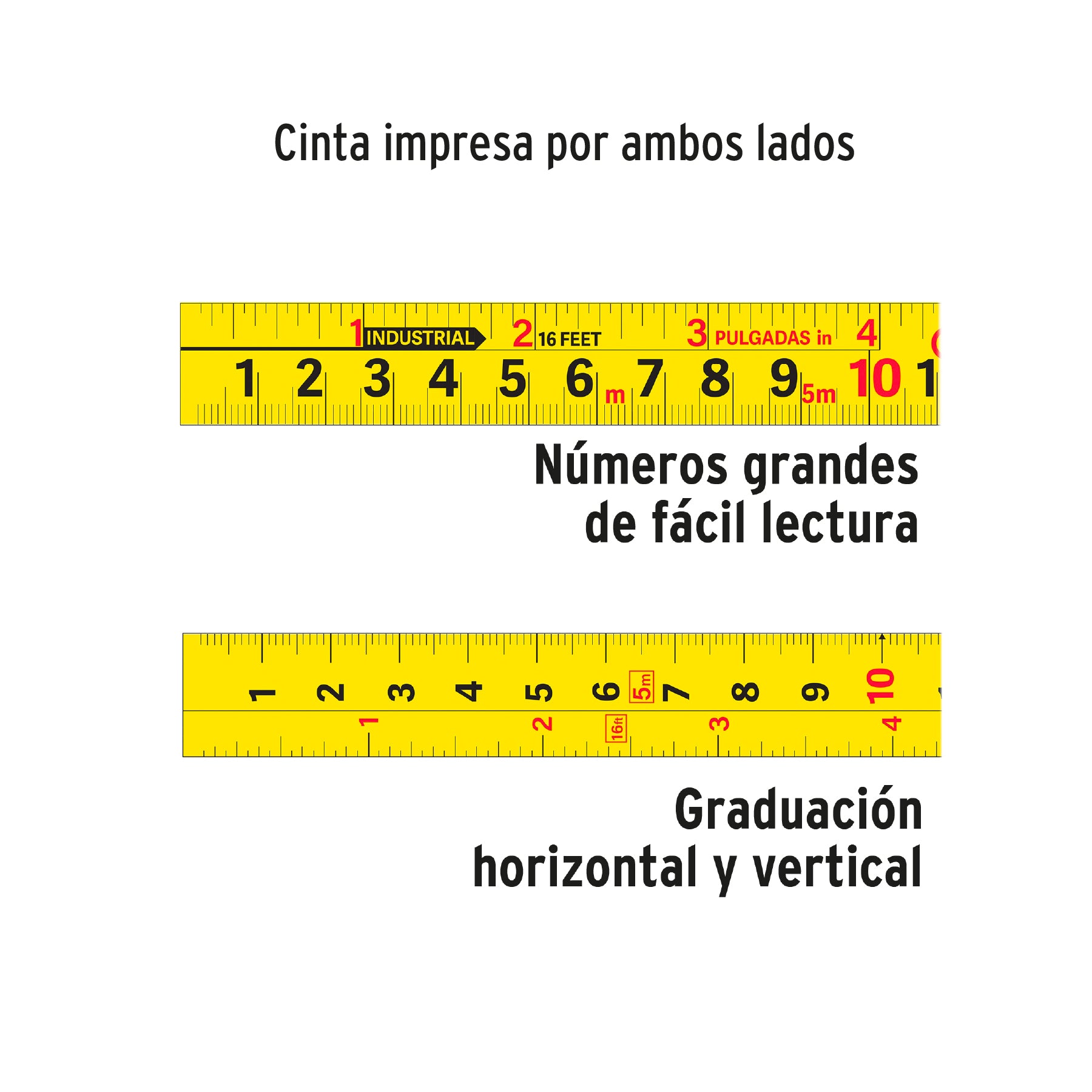 Flexómetro Gripper, contra impacto, 10 m, cinta 32 mm