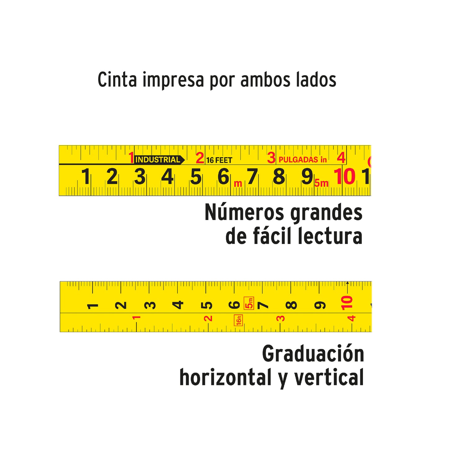 Flexómetro Gripper, contra impacto, 3 m, cinta 13 mm