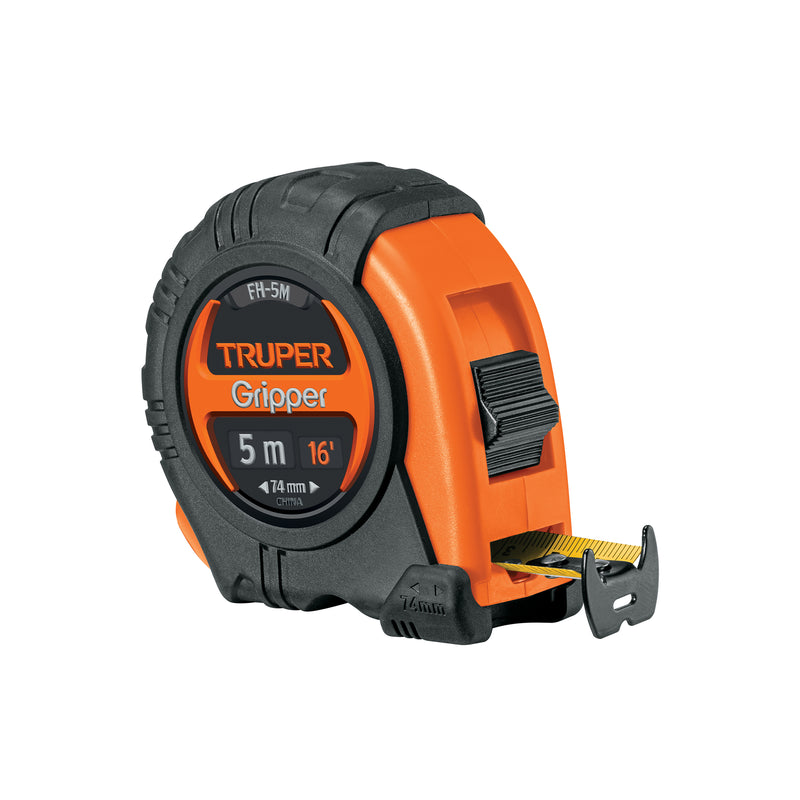 Flexómetro Gripper, contra impacto, 5 m, cinta 19 mm