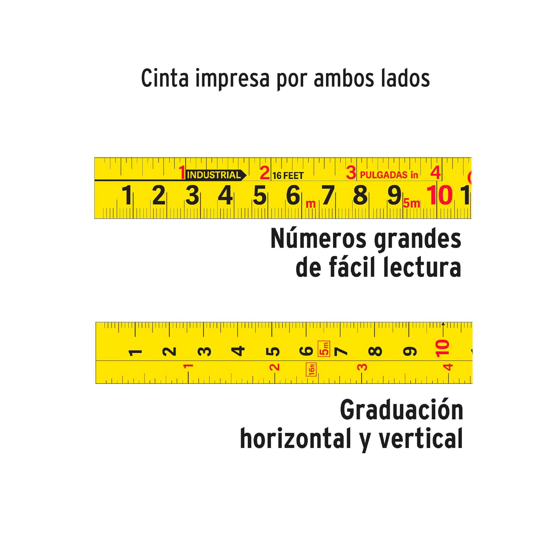 Flexómetro Gripper, contra impacto, 8 m, cinta 25 mm