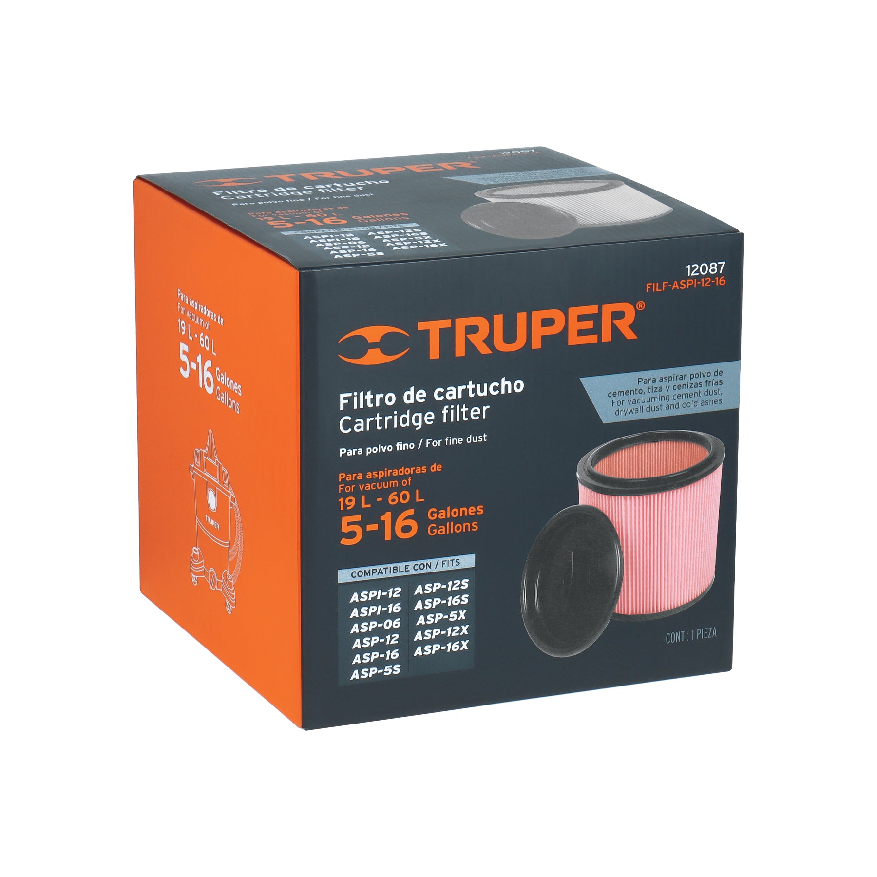 Filtro cartucho polvo fino para ASPI-12