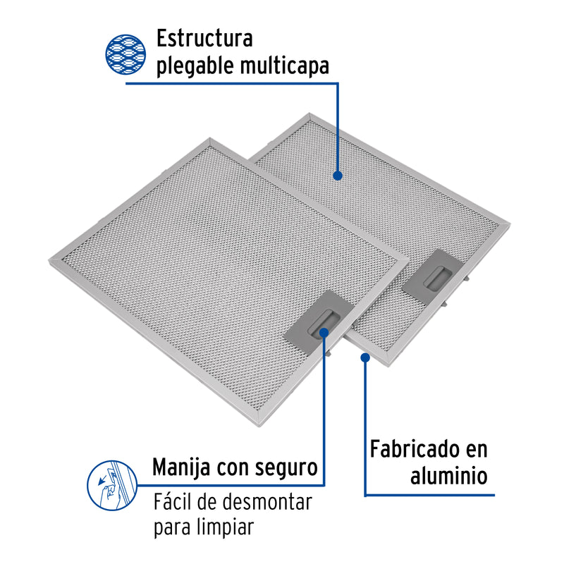 Juego de 2 filtros de aluminio para campana CAME-60