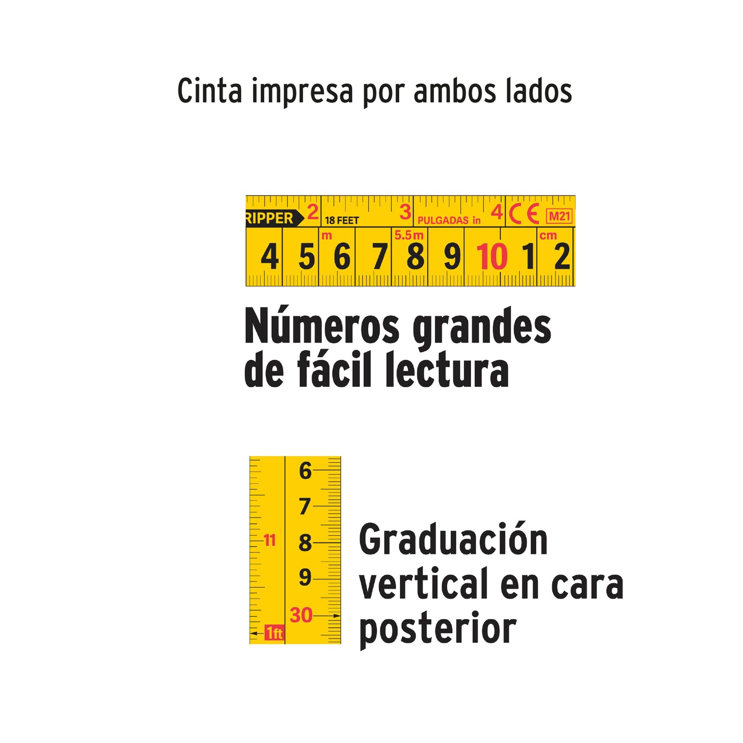 Flexómetro industrial, 5.5 m, cinta 25 mm