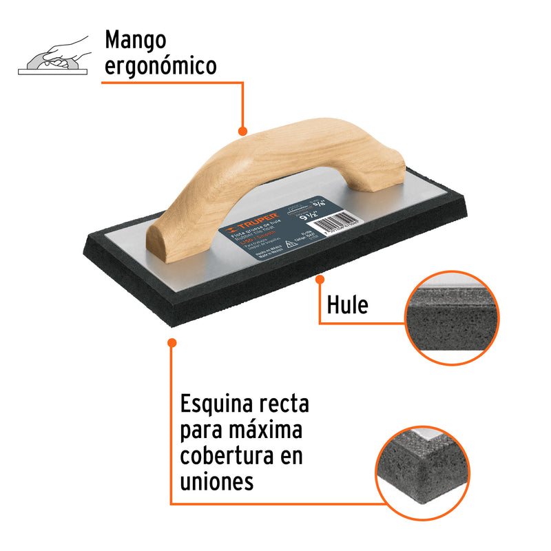 Flota de hule, 9-1/2", espesor 5/8", acabado fino