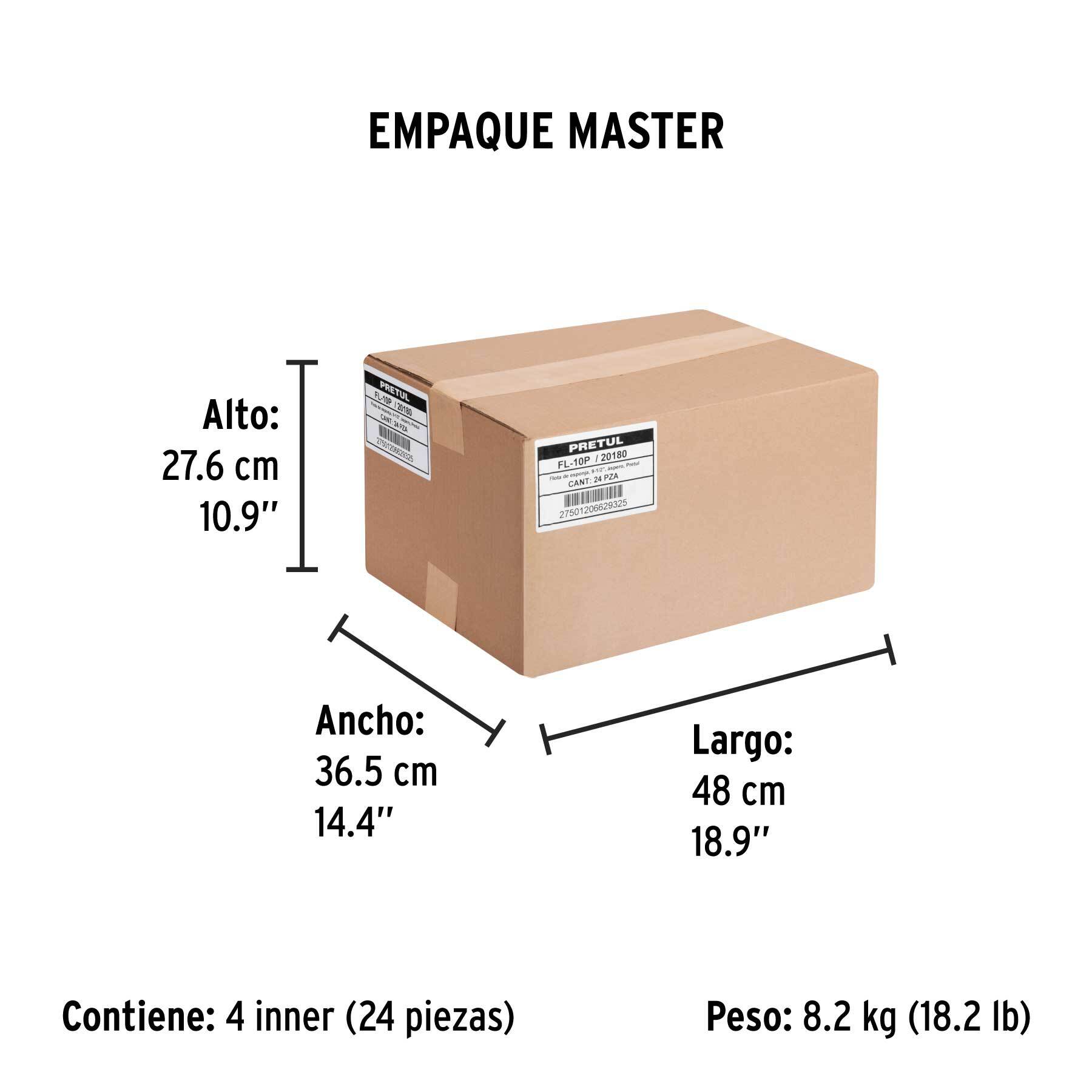 Flota de esponja, 9-1/2", espesor 3/4", áspero, Pretul