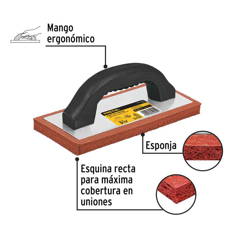 Flota de esponja, 9-1/2", espesor 3/4", áspero, Pretul