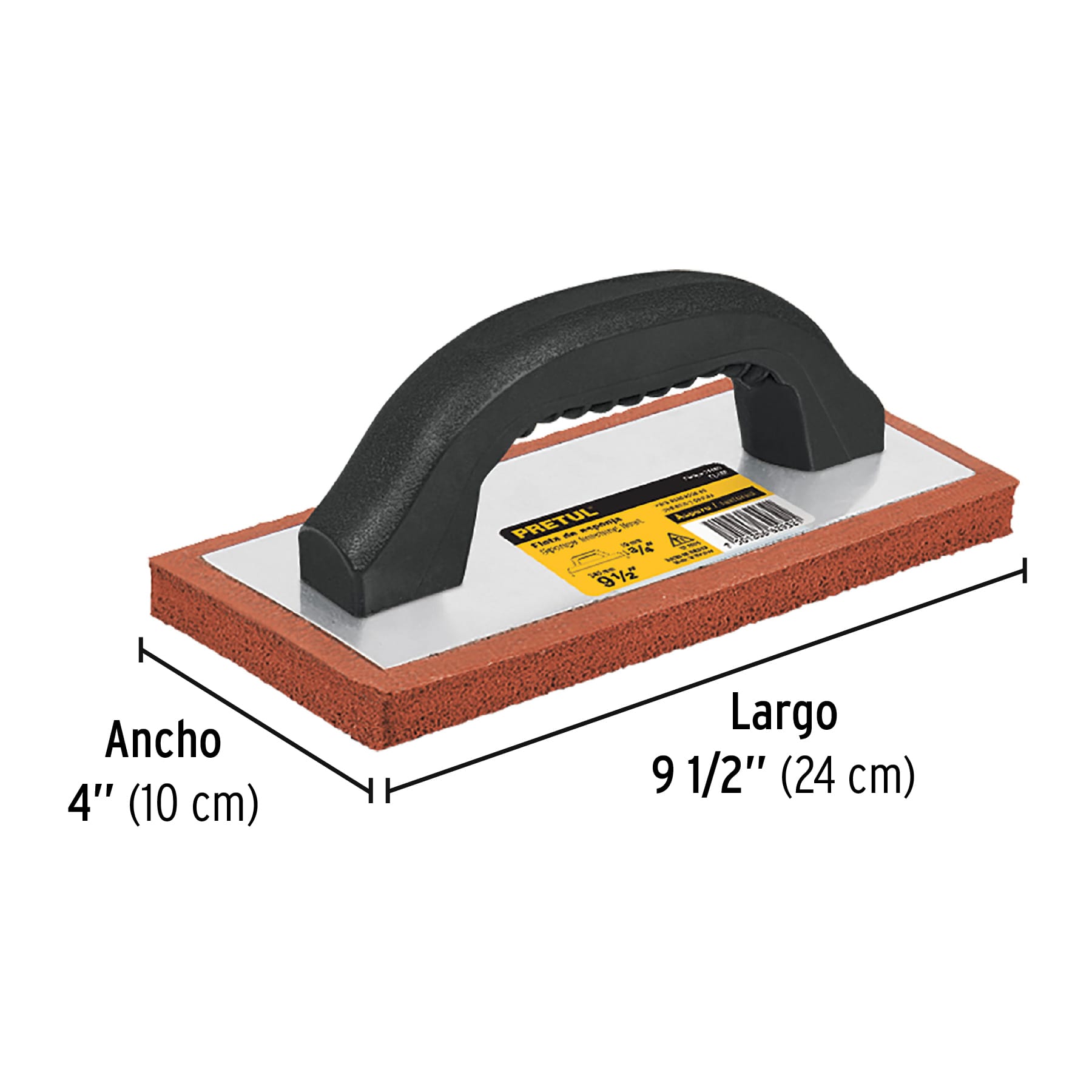 Flota de esponja, 9-1/2", espesor 3/4", áspero, Pretul