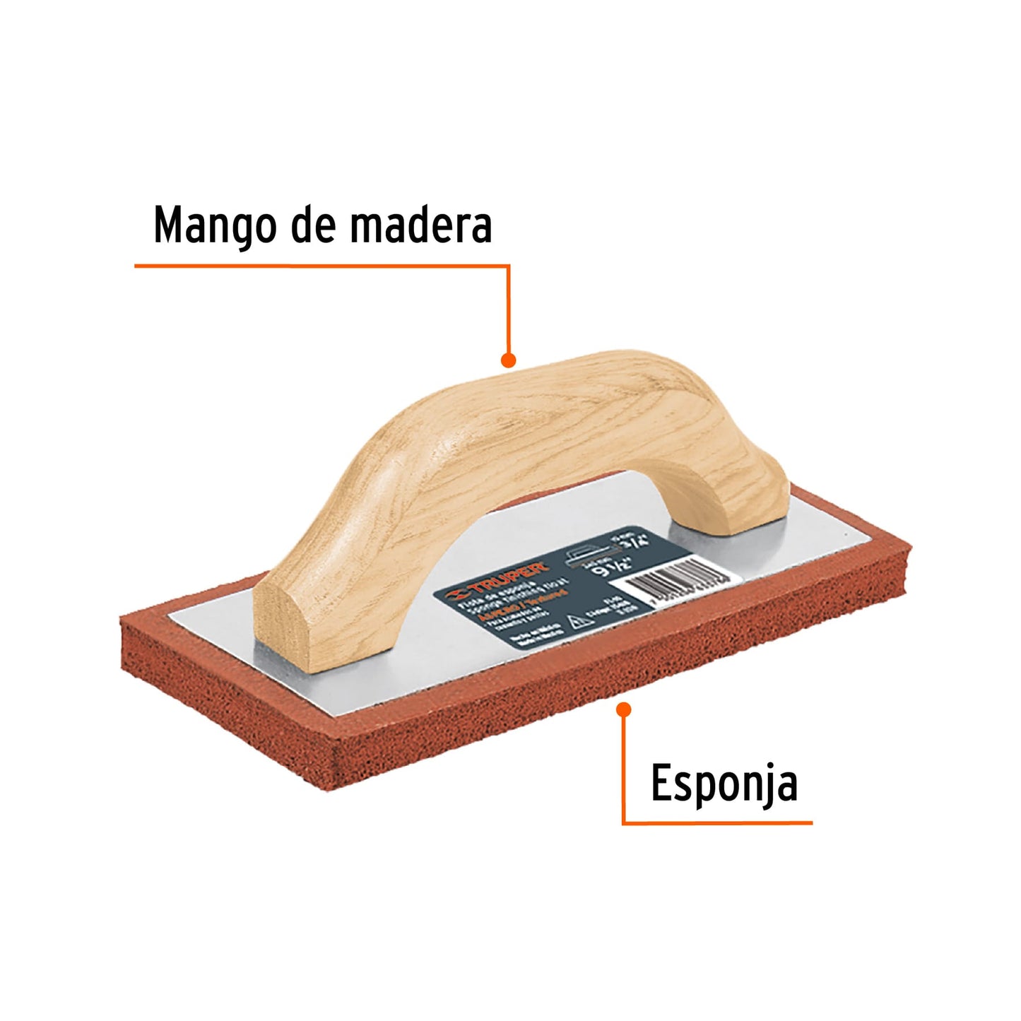 Flota de esponja, 9-1/2", espesor 3/4", acabado áspero
