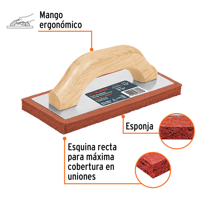 Flota de esponja, 9-1/2", espesor 3/4", acabado áspero