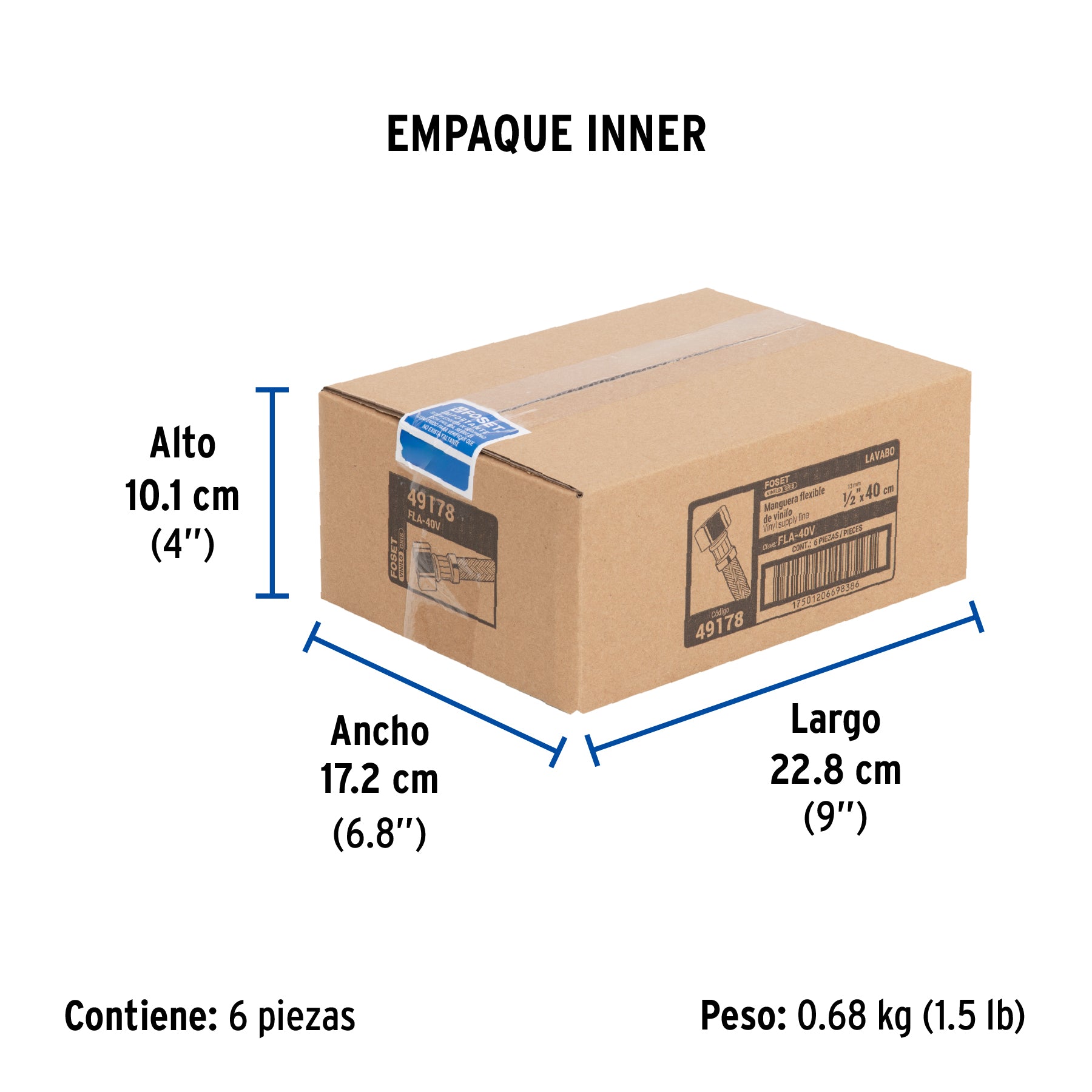 Manguera de hule, 40 cm, vinilo, usos generales