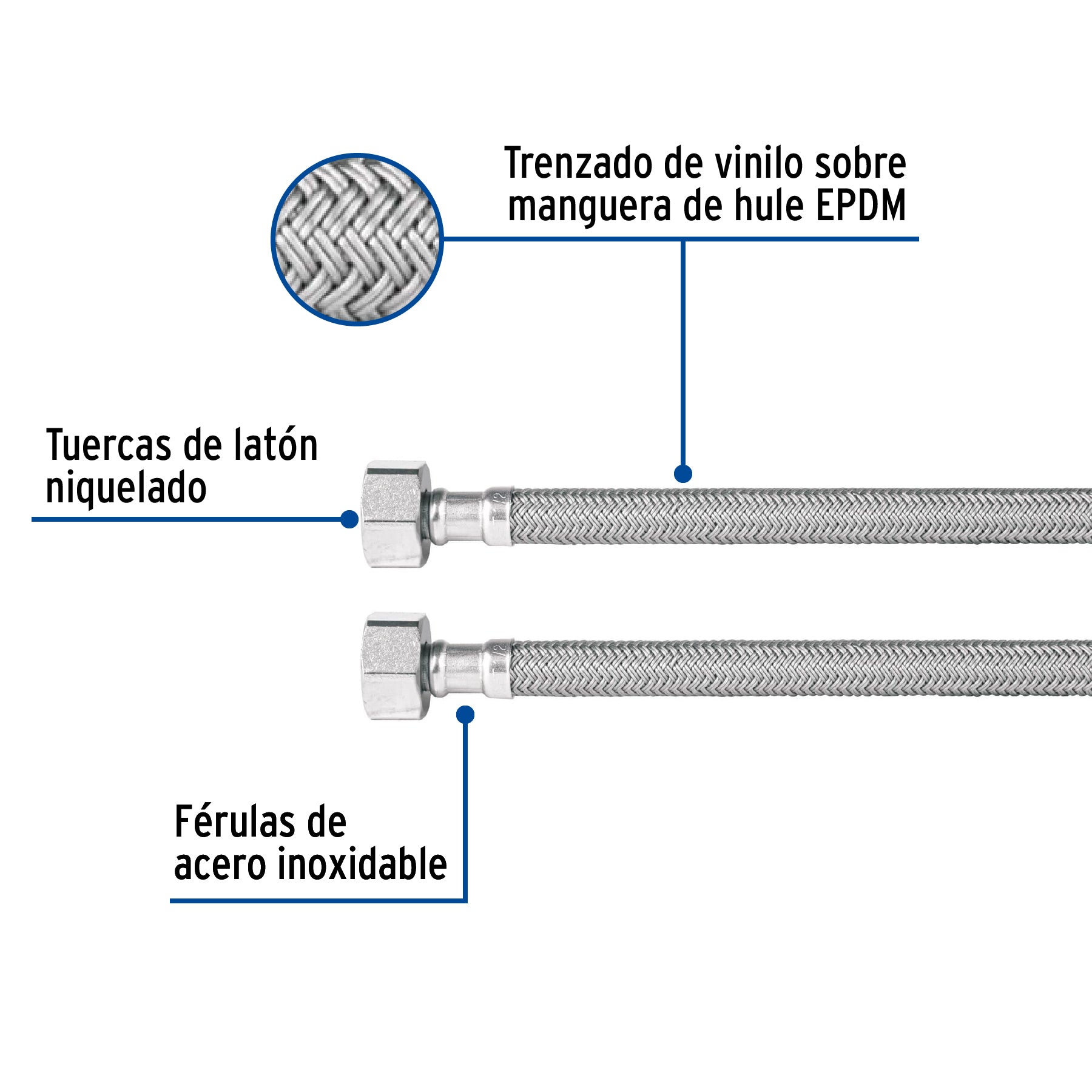 Manguera de hule, 40 cm, vinilo, usos generales