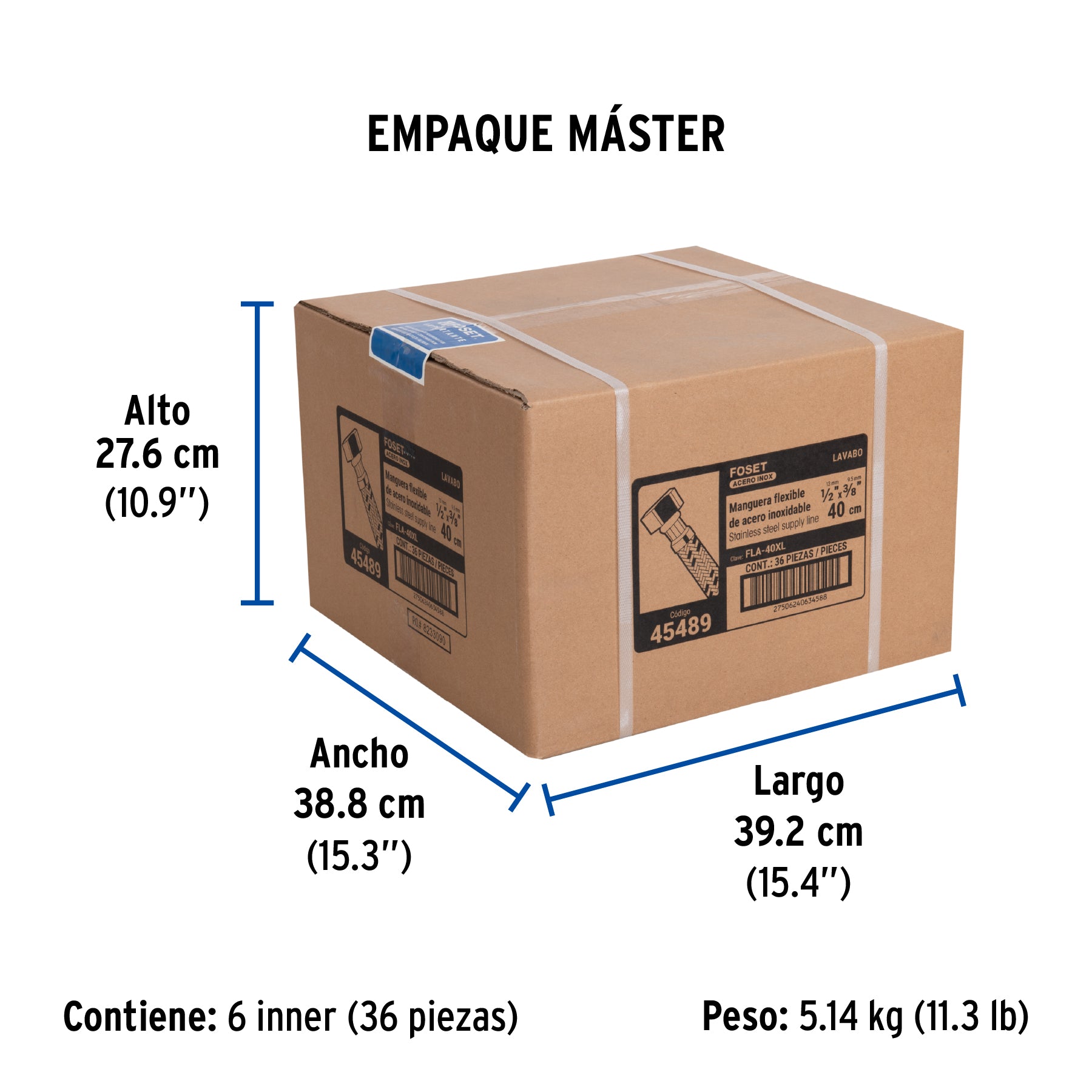 Manguera de hule , 40 cm, acero, Latam , usos generales