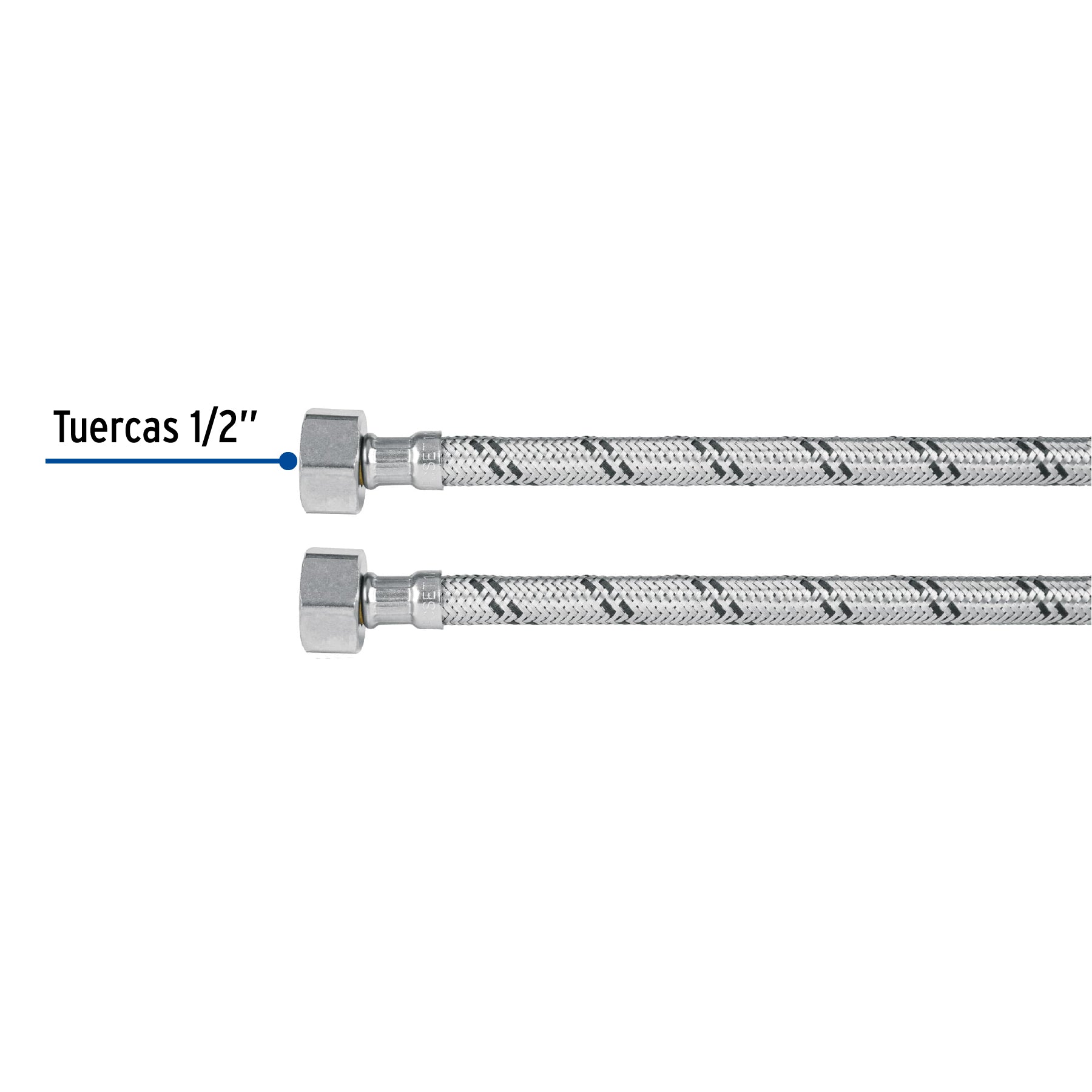 Manguera de hule, 40 cm, acero inoxidable, usos generales