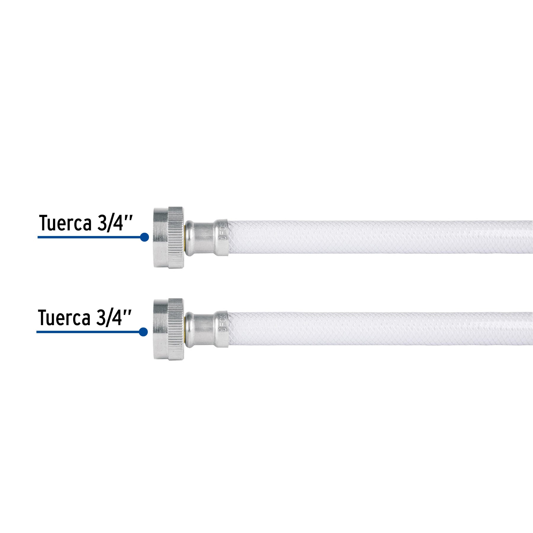 Manguera vinilo blanco 3/4" x 3/4"x 120 cm para lavadora