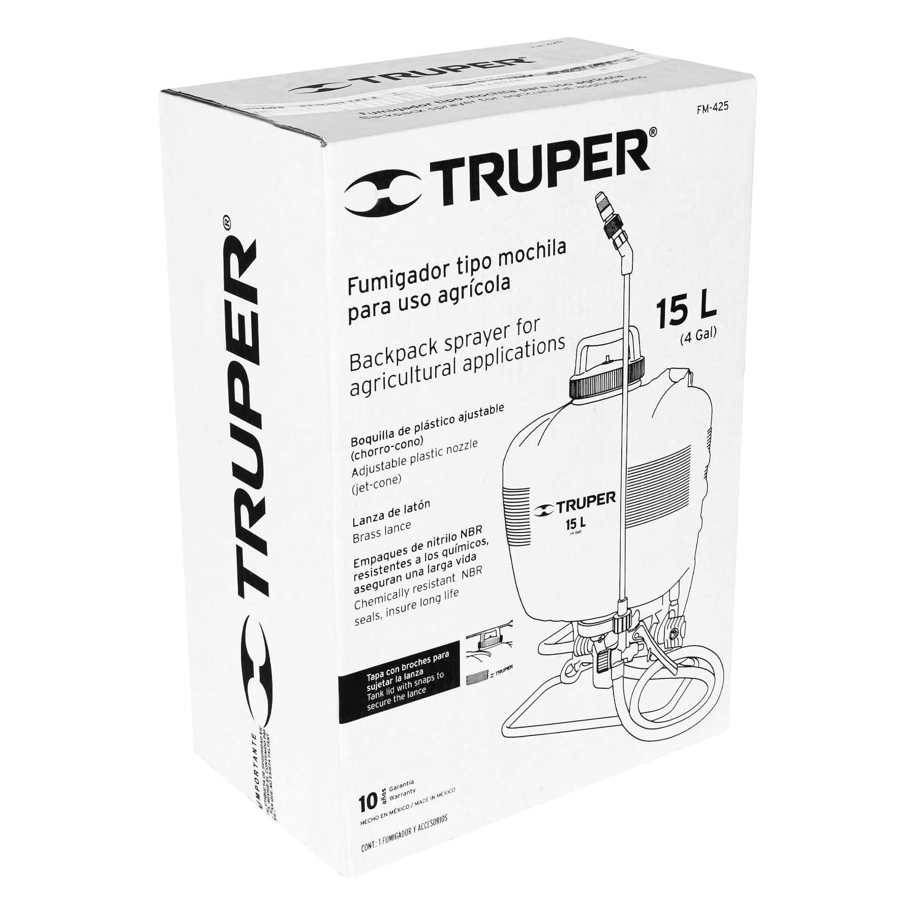 Fumigador de mochila tipo 425, 15 litros