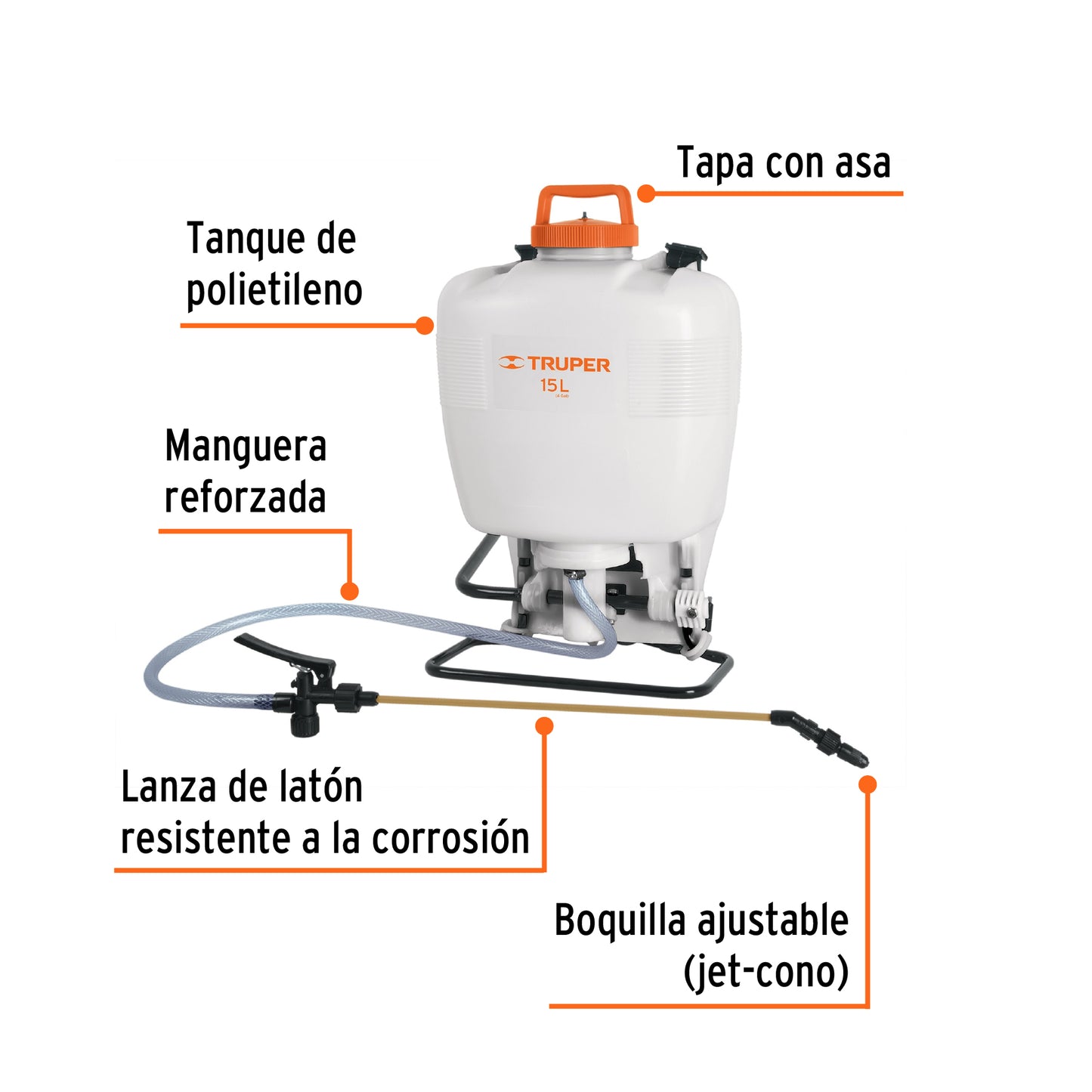 Fumigador de mochila tipo 425, 15 litros