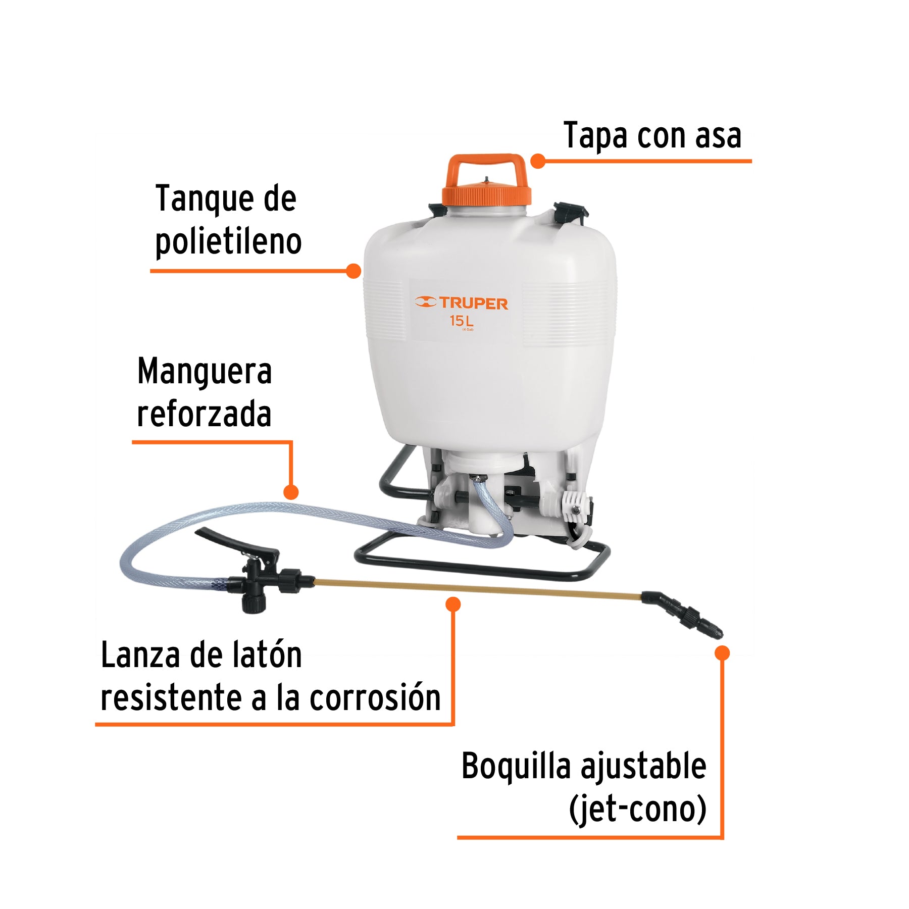 Fumigador de mochila tipo 425, 15 litros