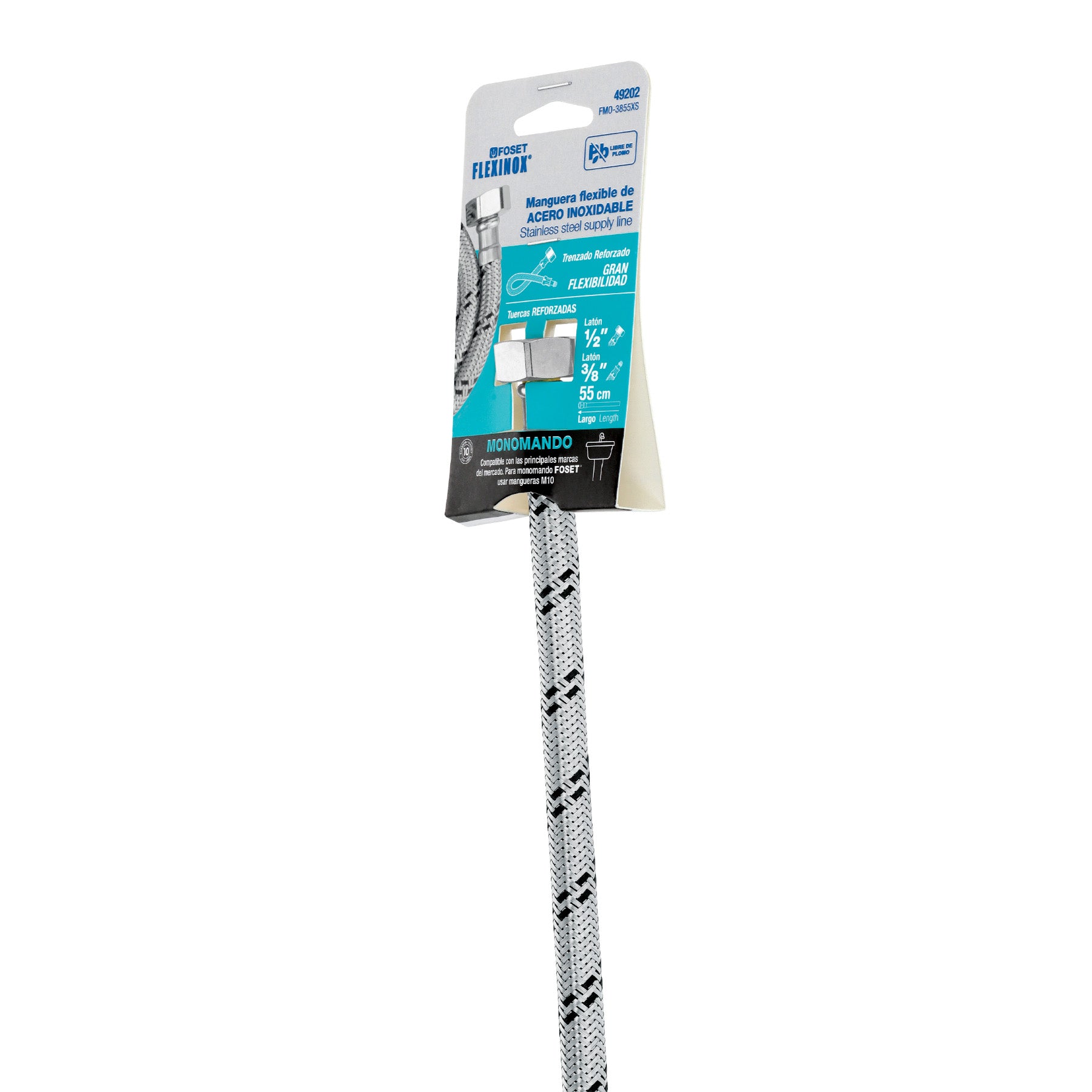 Manguera para monomando, acero inox, 1/2' x 3/8' UNF, 55cm