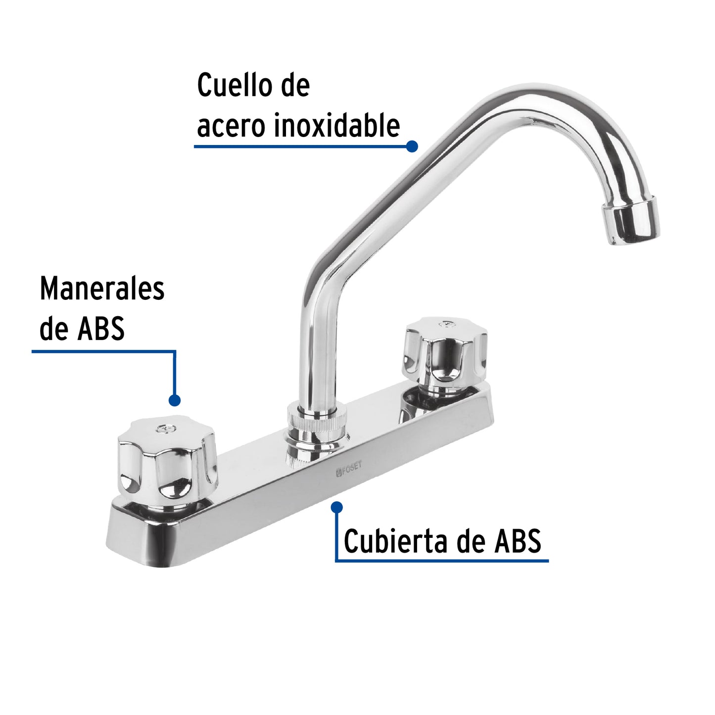 Mezcladora plástica para fregadero, cuello corto, Basic