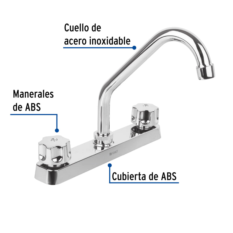Mezcladora plástica para fregadero, cuello corto, Basic