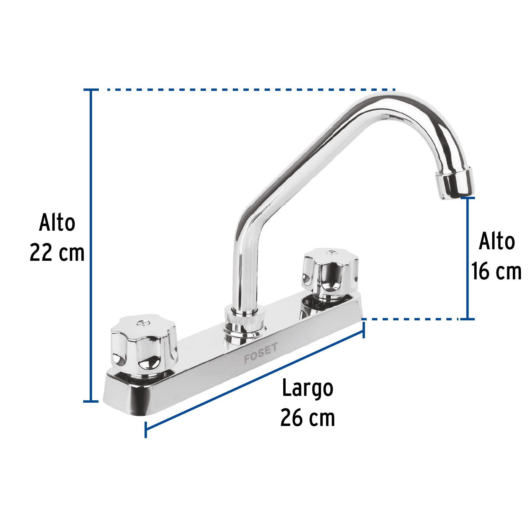 Mezcladora plástica para fregadero, cuello corto, Basic