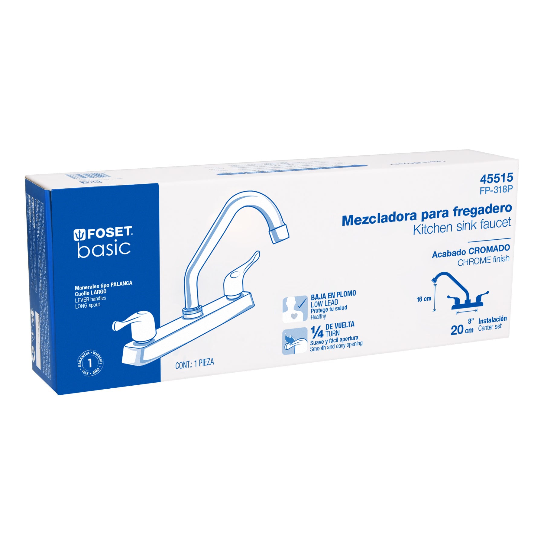 Mezcladora plástica fregadero, curvo, manerales palanca