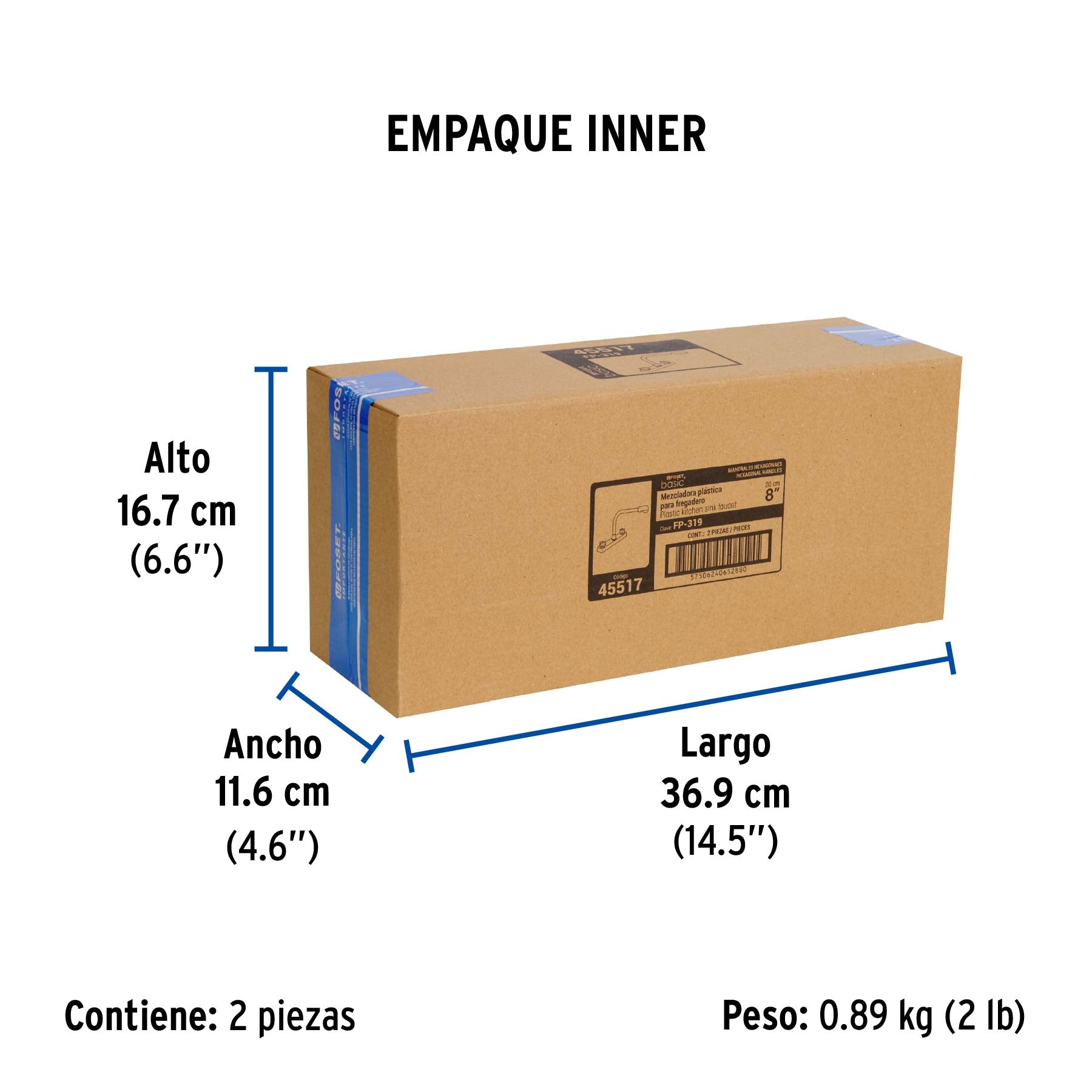 Mezcladora plástica, fregadero, cobra, manerales estándar