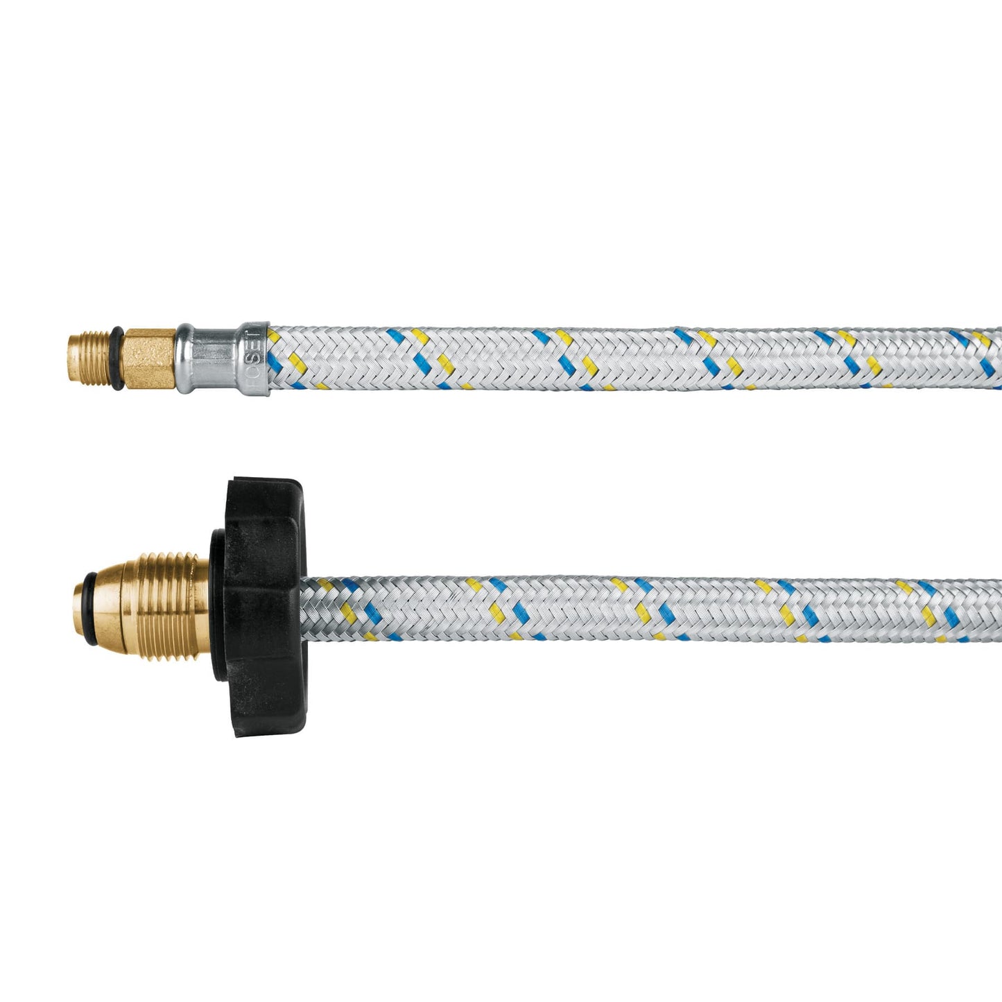 Manguera de hule, pigtail, 55 cm, aluminio, usos generales