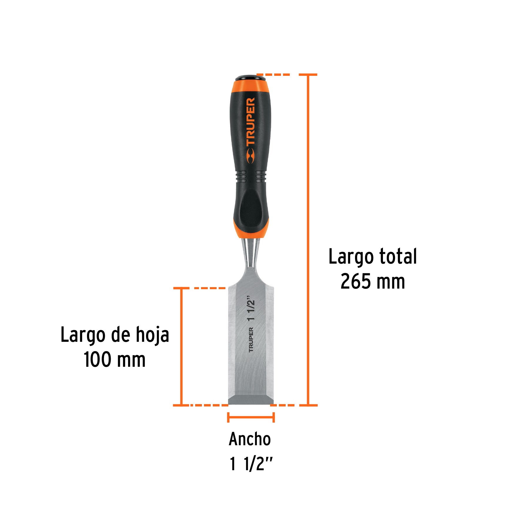Formón, mango comfort grip, 1-1/2"