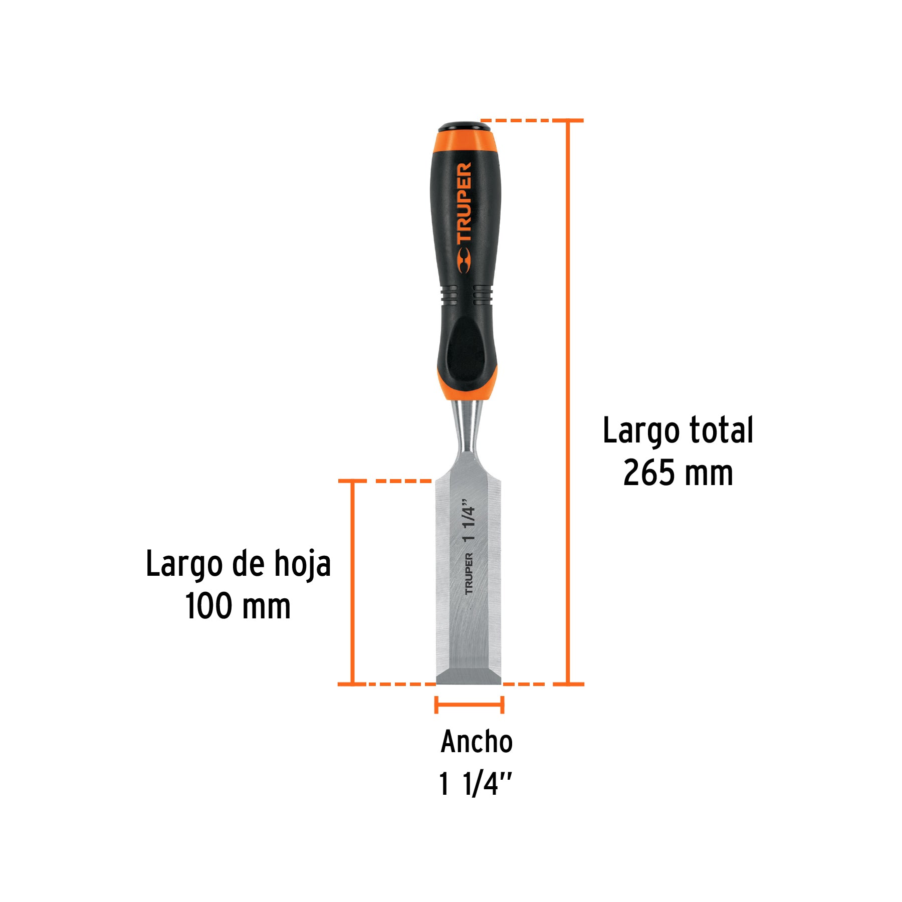 Formón, mango comfort grip, 1-1/4"