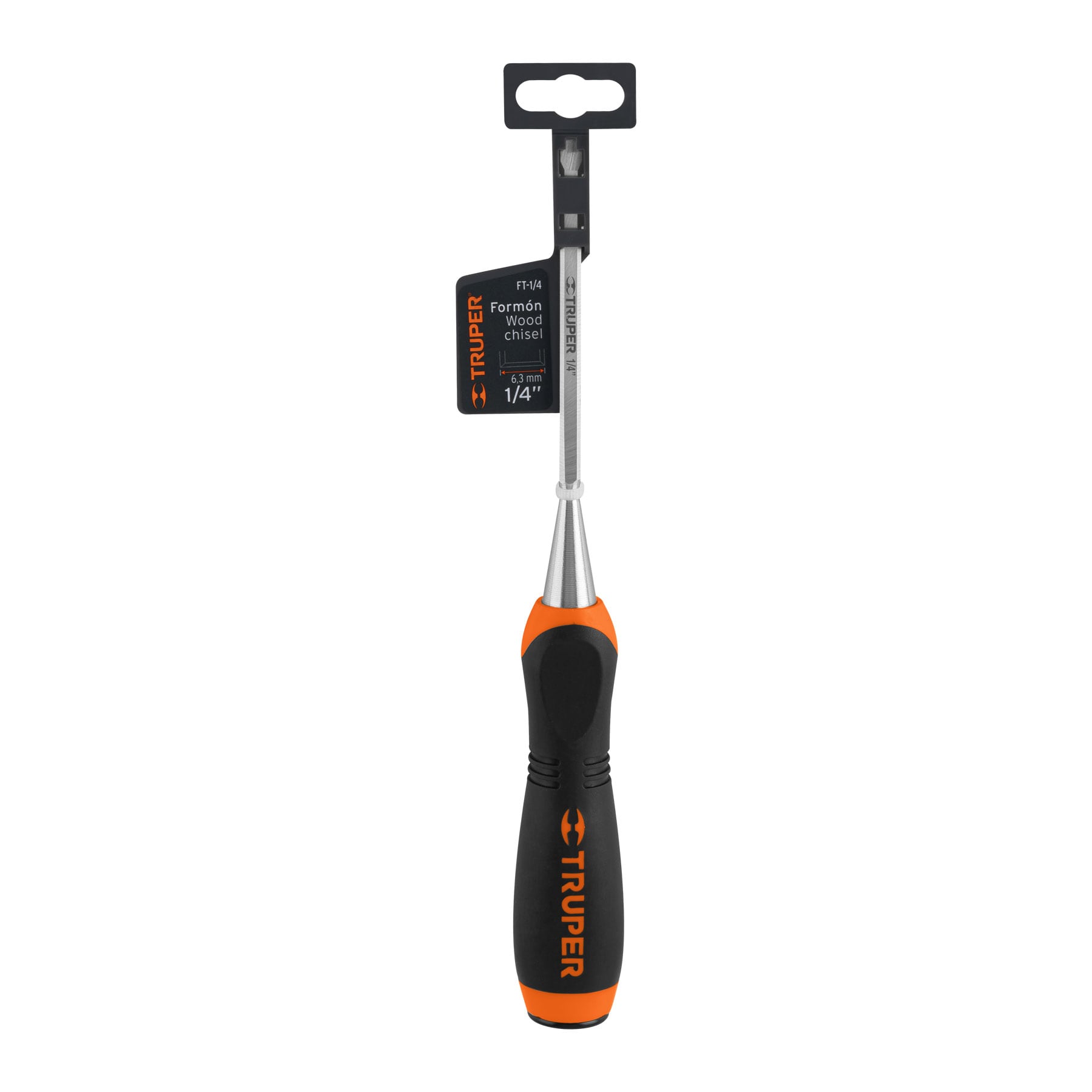 Formón, mango comfort grip, 1/4"