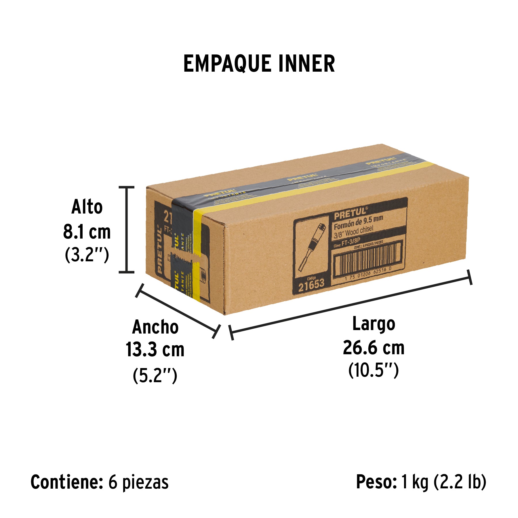 Formón 3/8", pretul
