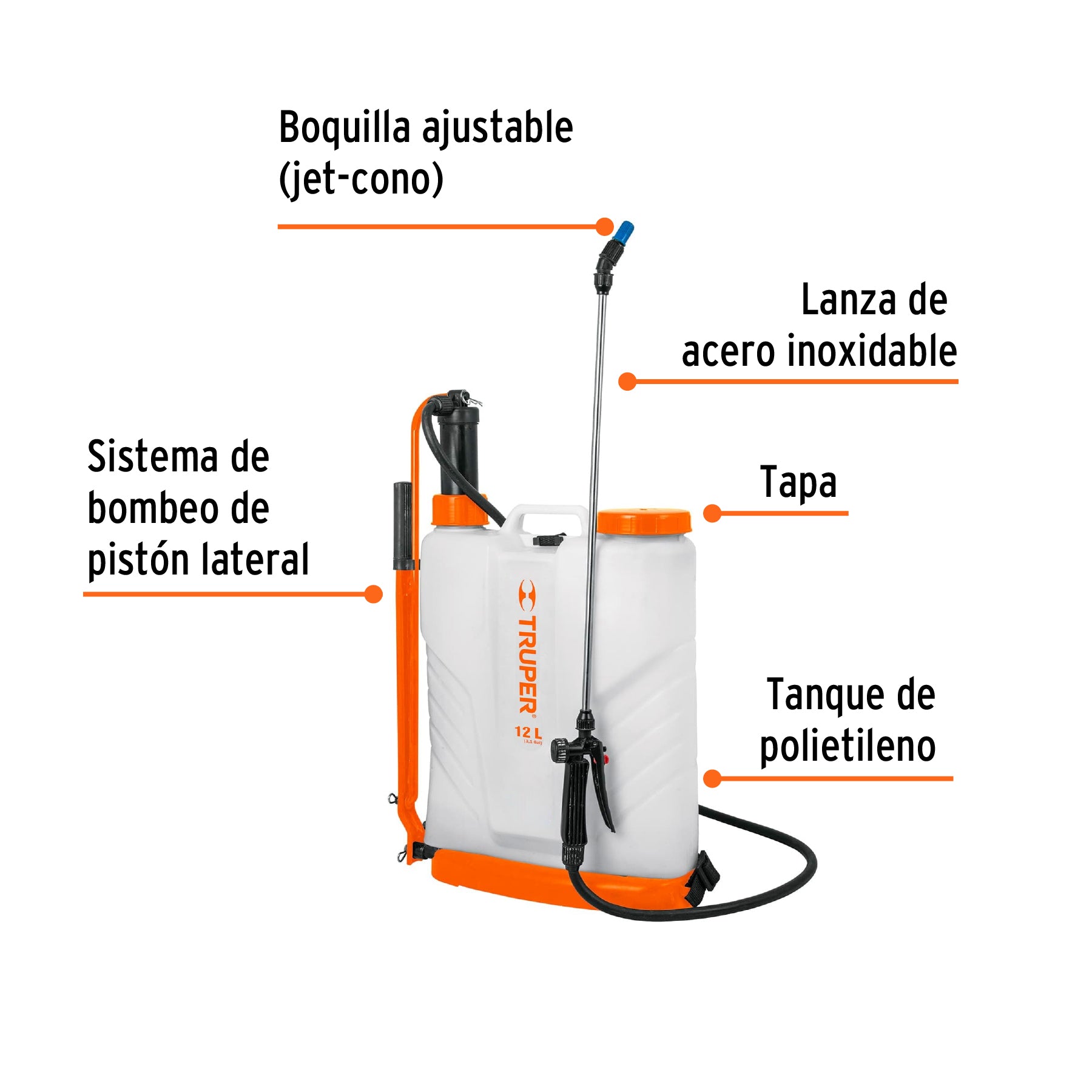 Fumigador de mochila, 12 lts