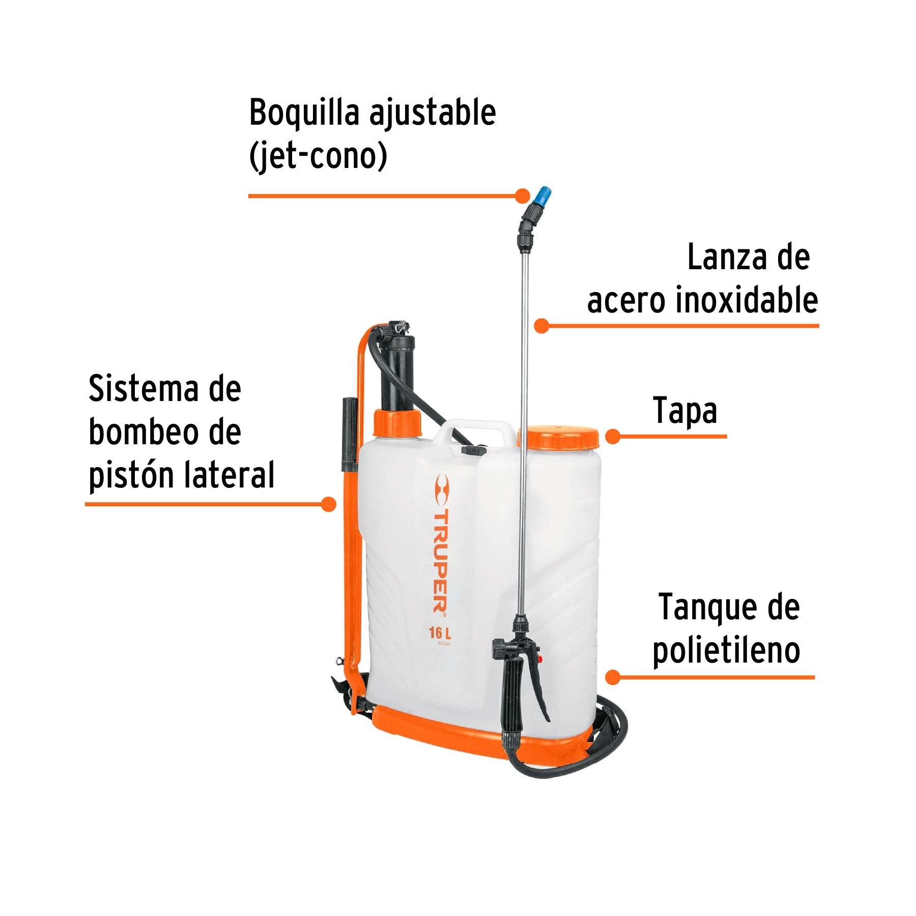 Fumigador de mochila, 16 litros