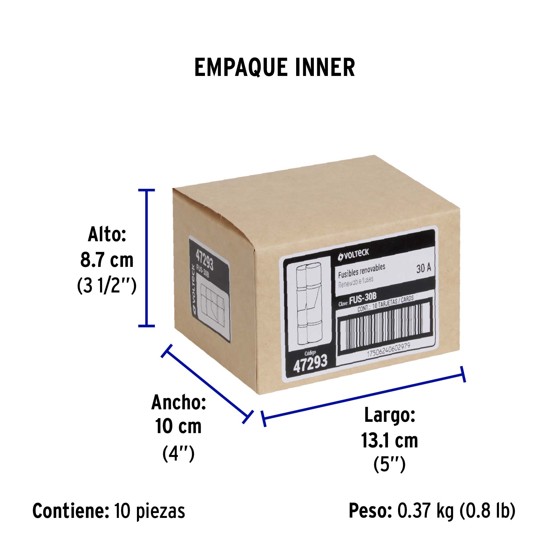 Fusible 30A, en blister, Volteck, 2 pzas