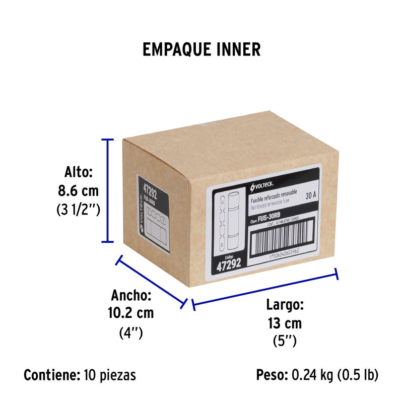 Fusible 30A, reforzado, blister, Volteck