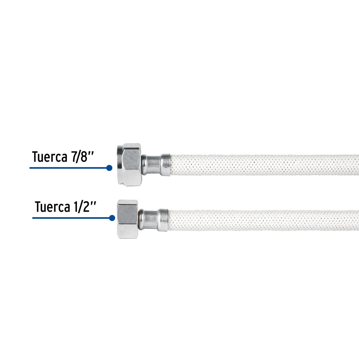 Manguera hule para WC, 35 cm, vinilo blanca, usos generales