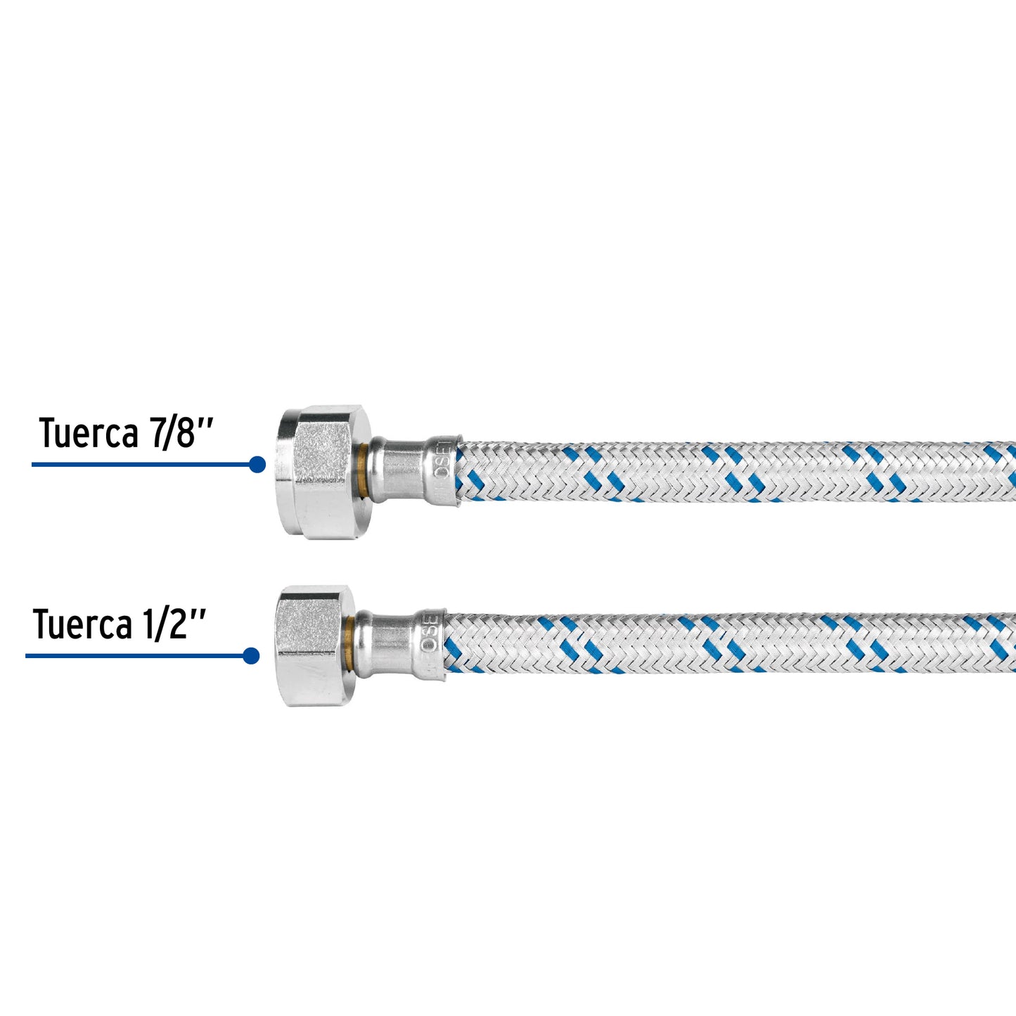 Manguera de hule, 35 cm, aluminio, usos generales