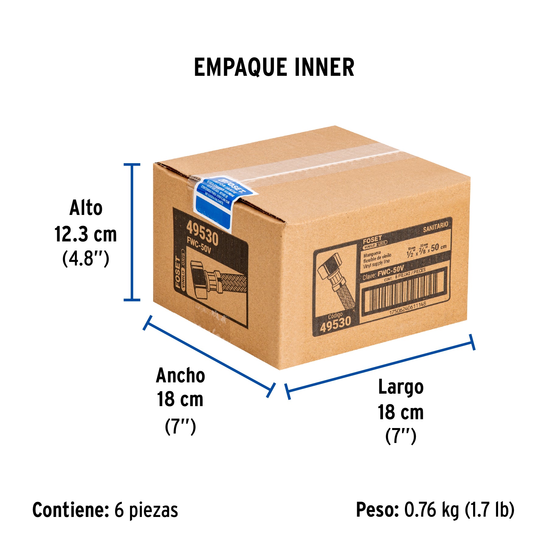 Manguera de hule, 50 cm, vinilo , usos generales